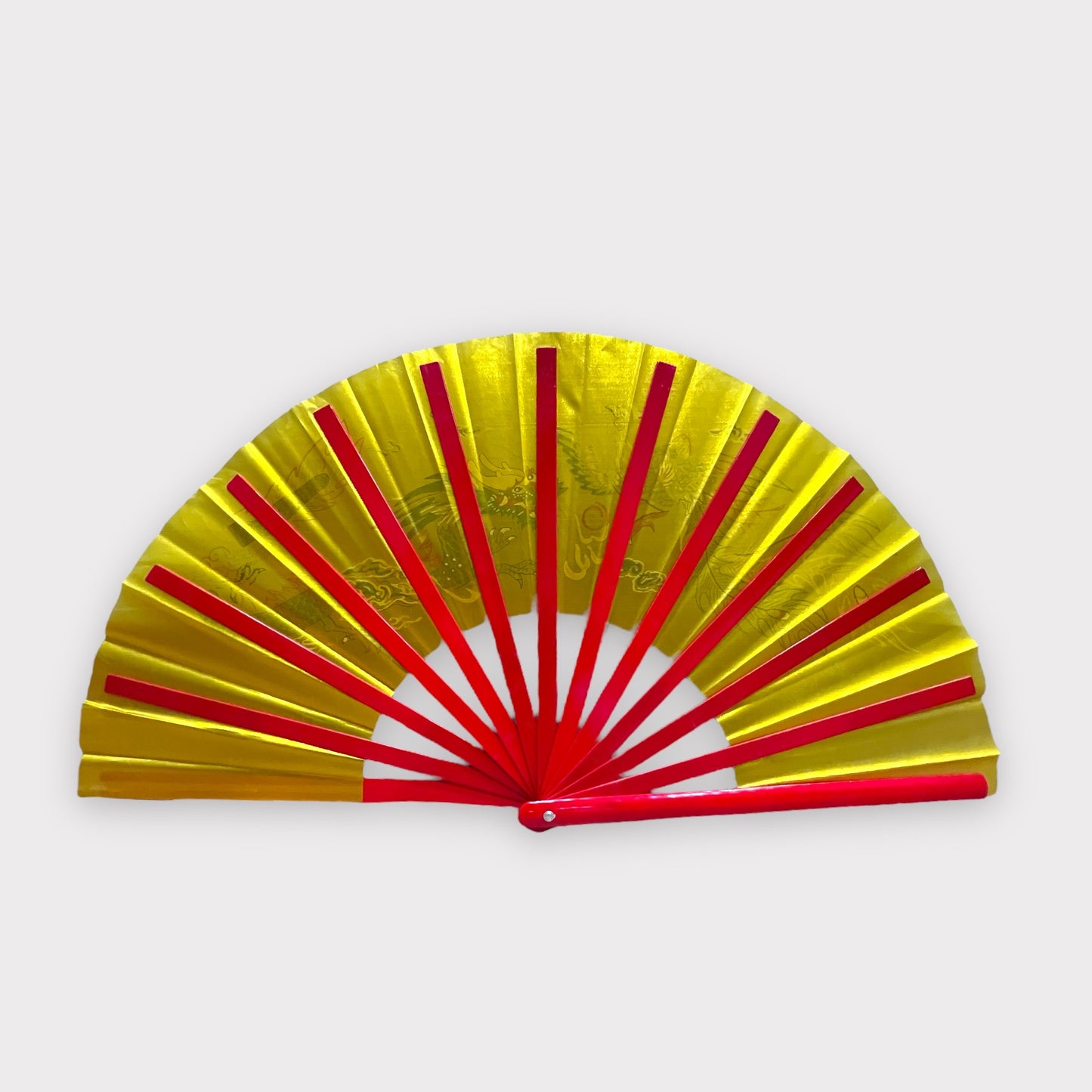 14" Dragon Phoenix Tai Chi Kung Fu Bamboo Fan 龍鳳扇