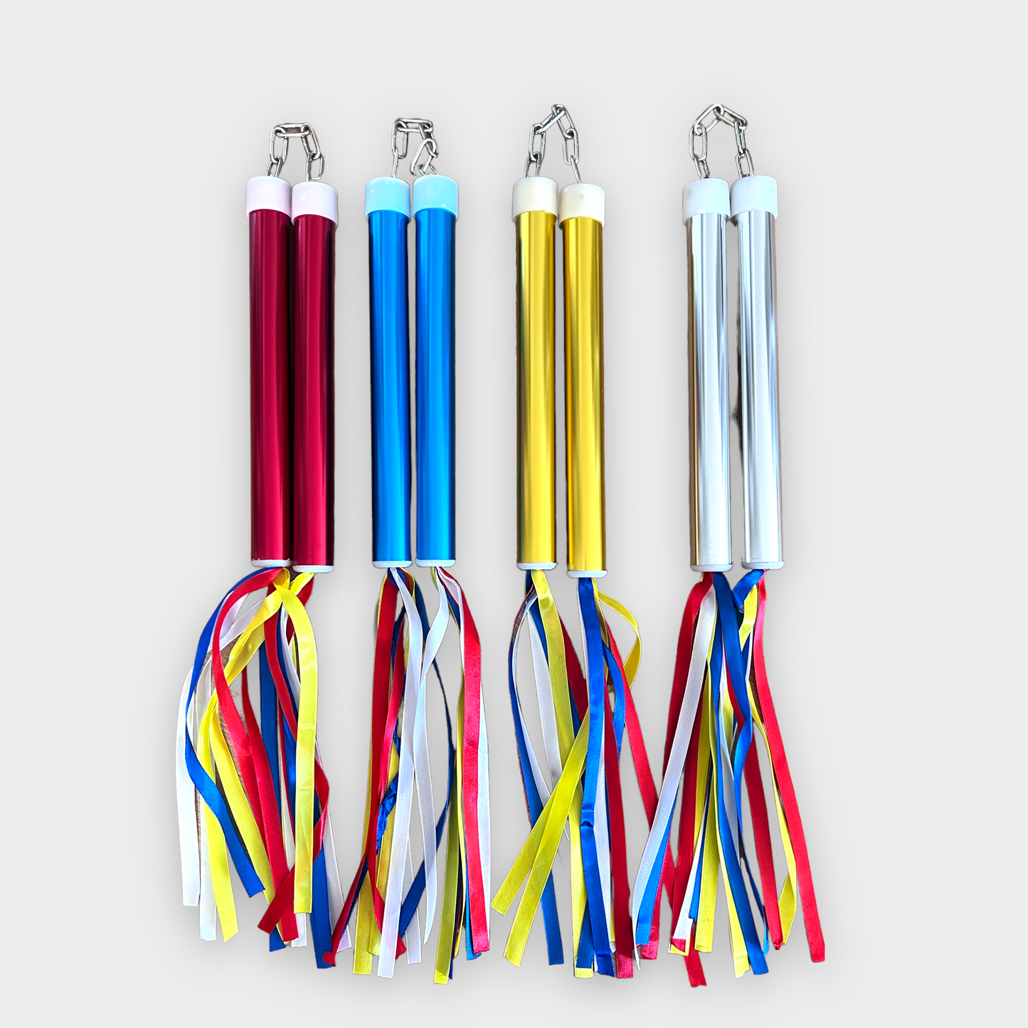 Aluminum Alloy Nunchucks W/Colored Ribbons